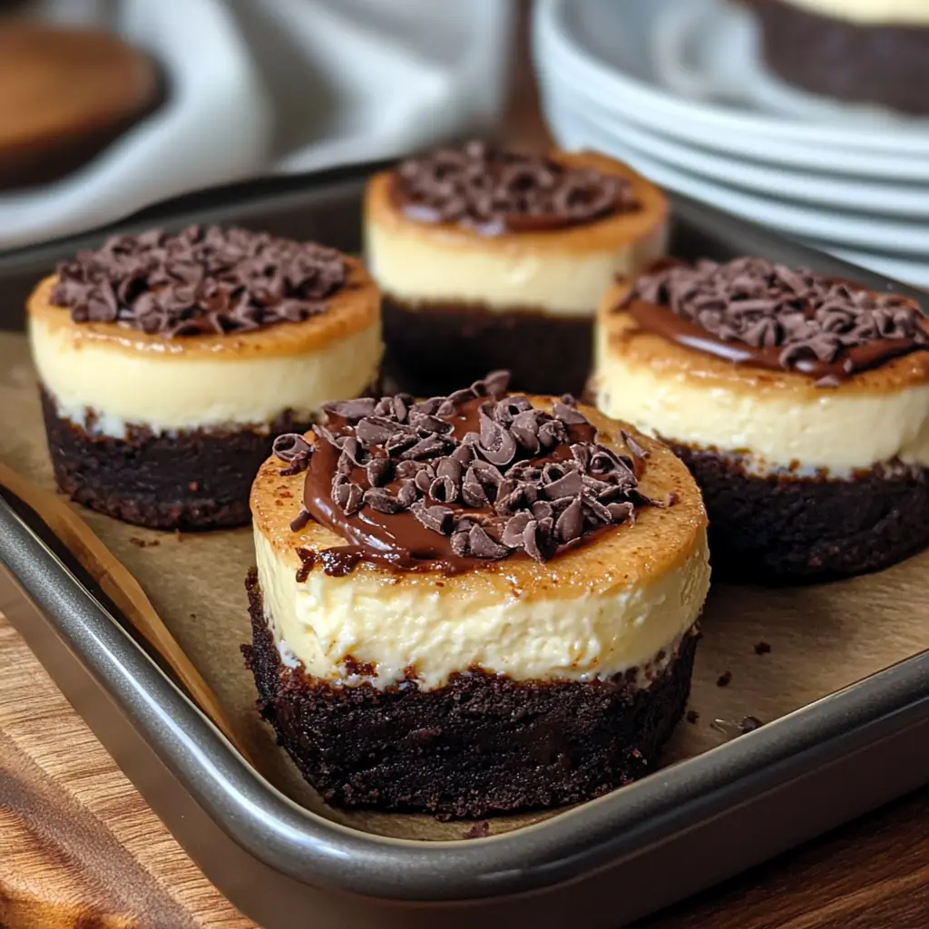 brownie bottom mini cheesecakes — indulgent chocolate & creamy cheesecake bites