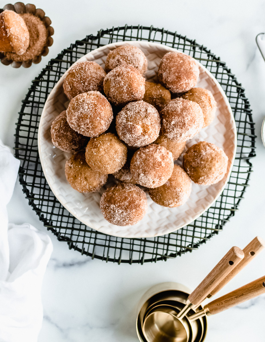 caramel apple cider donut holes — fall flavored mini indulgences