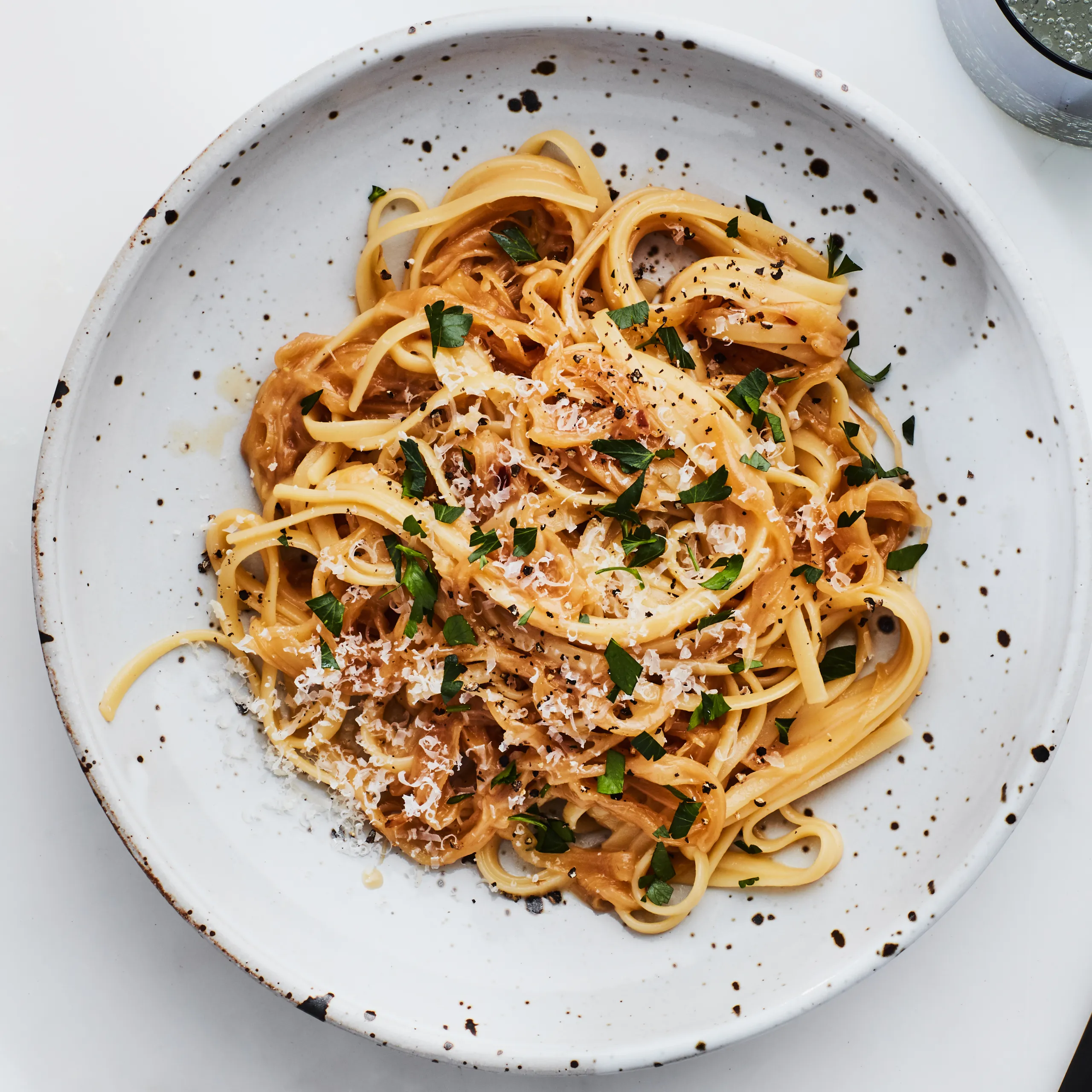 caramelized onion pasta — sweet, savory & totally satisfying