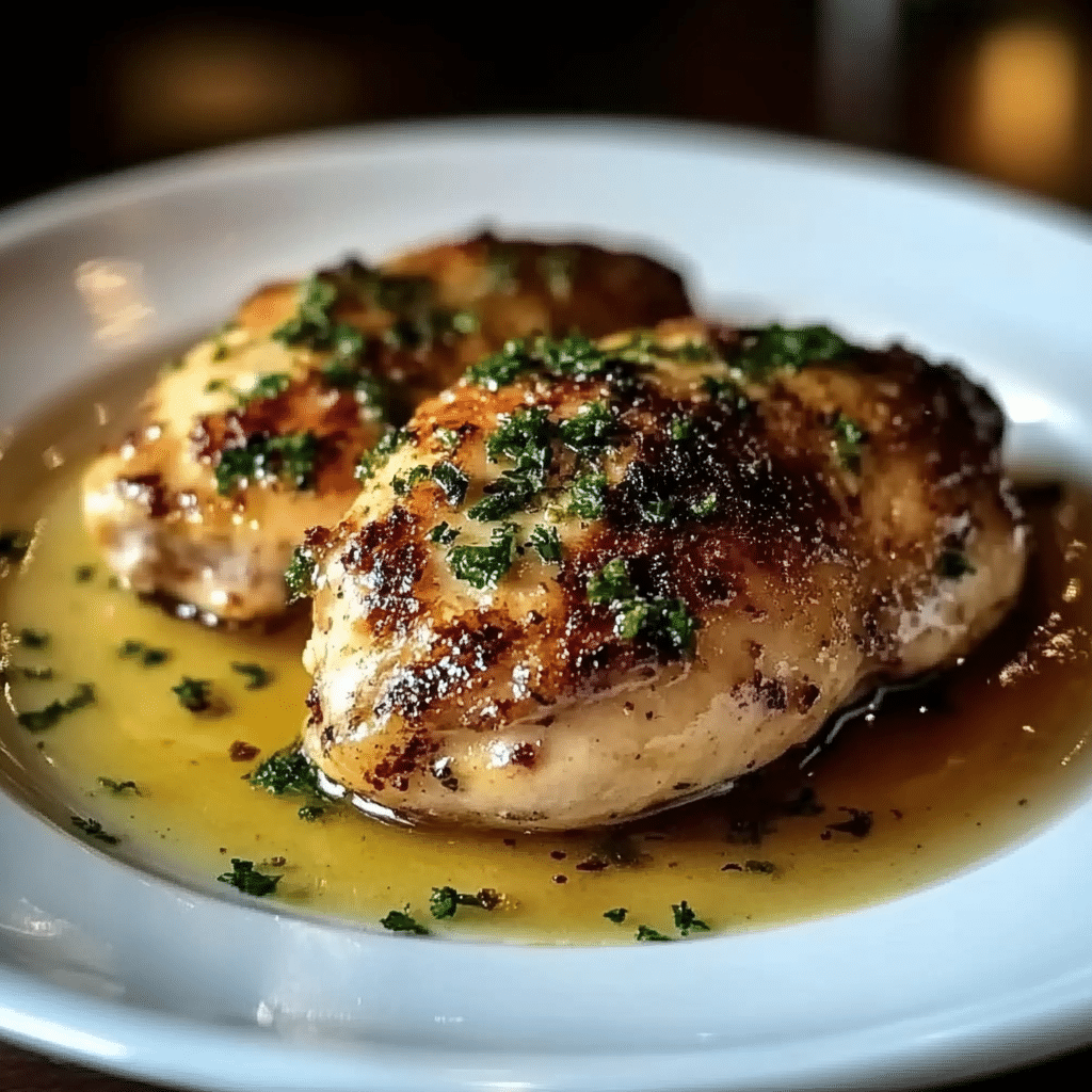 chicken christopher — morton’s steakhouse classic drenched in garlic butter
