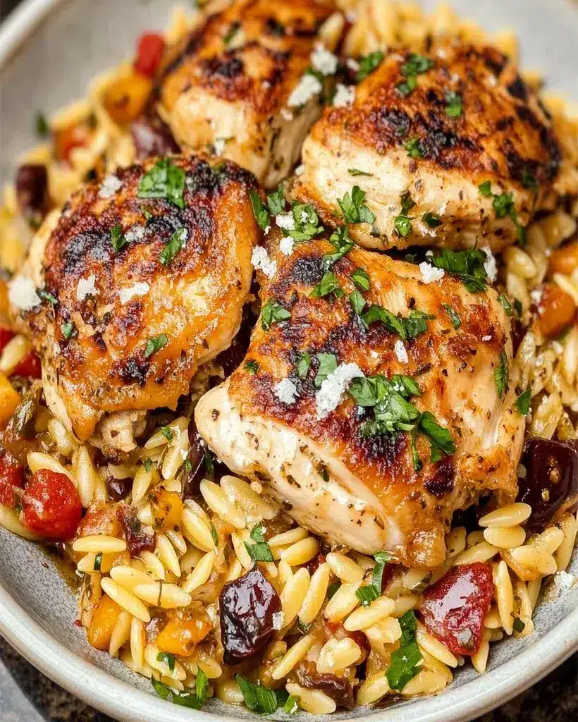 chicken and orzo — mediterranean inspired one pot wonder
