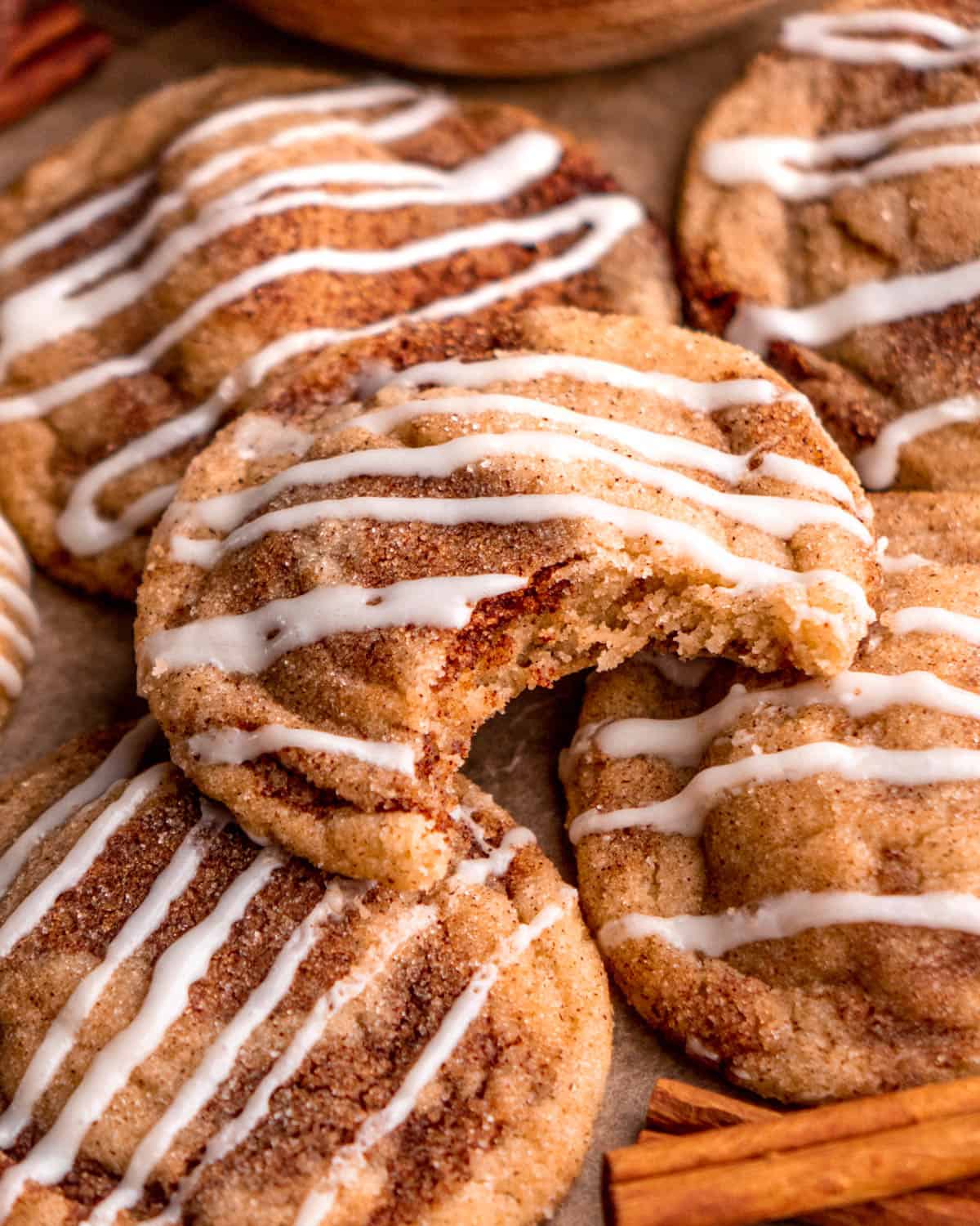 cinnamon roll sugar cookies — soft, chewy & swirled with cinnamon goodness