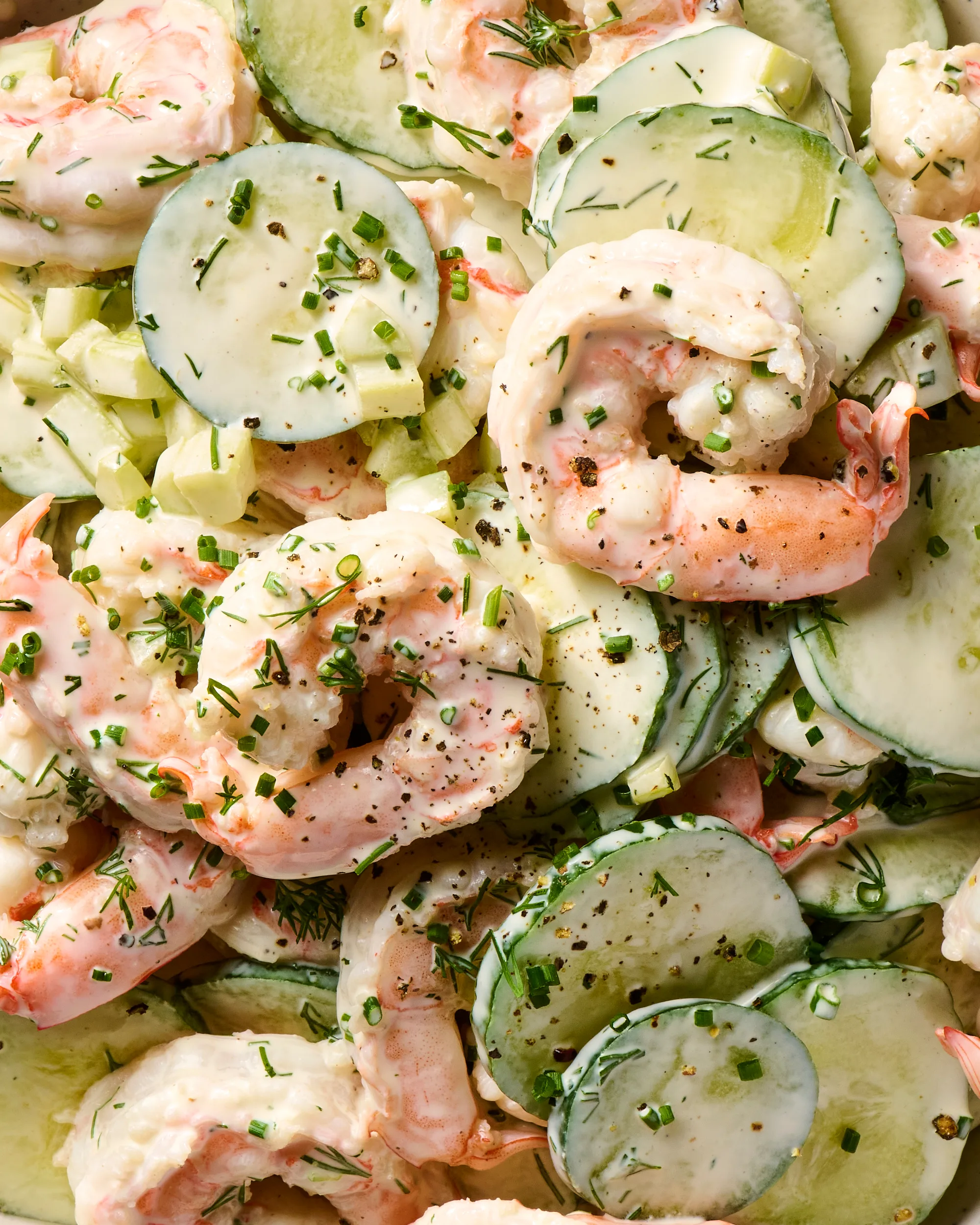 creamy cucumber shrimp salad — cool & crunchy seafood delight