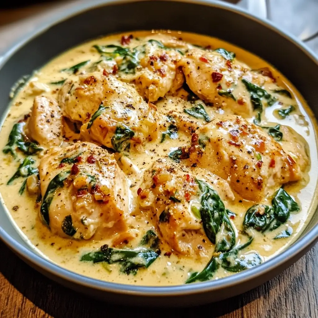 creamy garlic chicken with spinach — quick & savory weeknight dinner