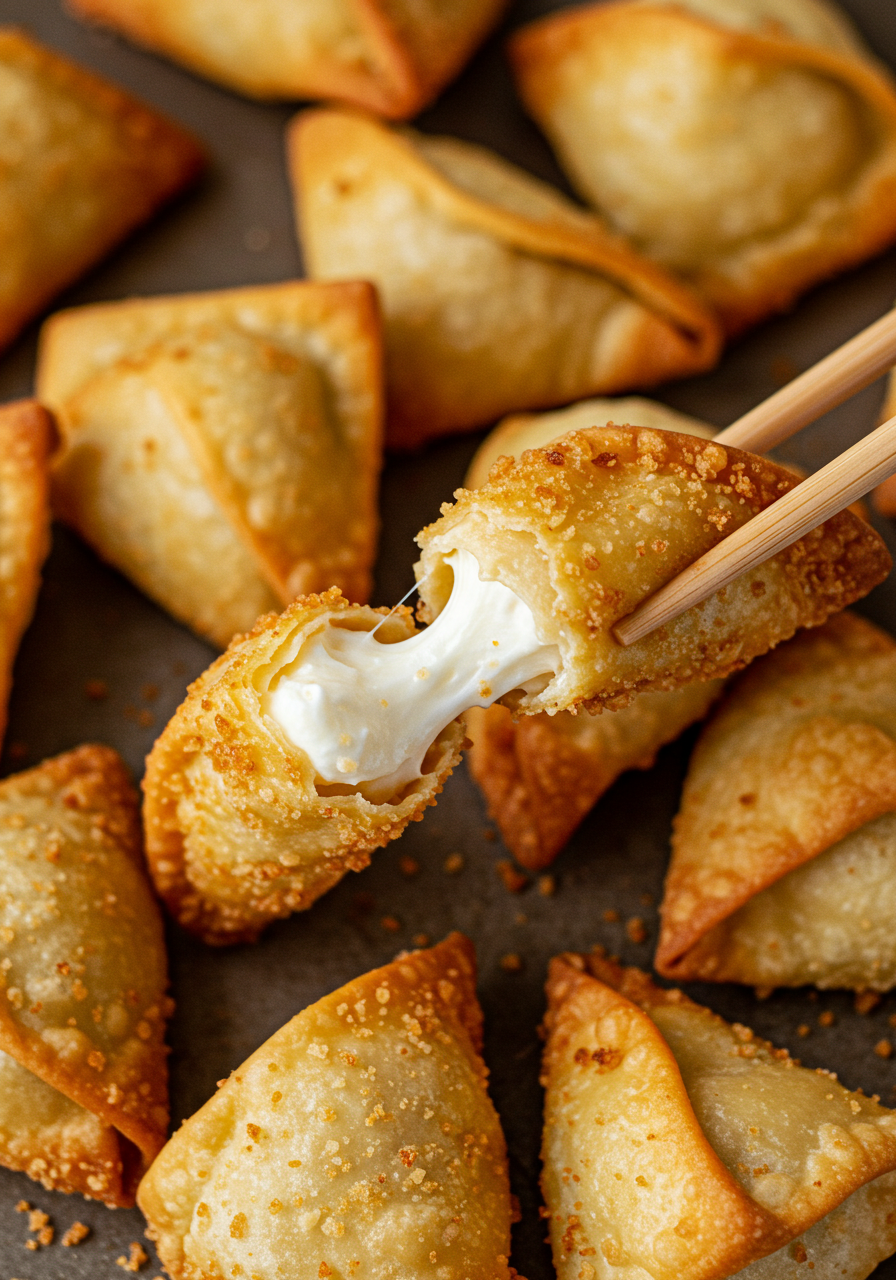 crispy cream cheese wontons — easy, crunchy & irresistible snack