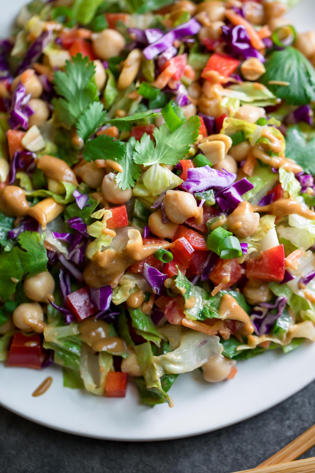 crunchy thai chickpea salad – vibrant, protein packed & crispy delight