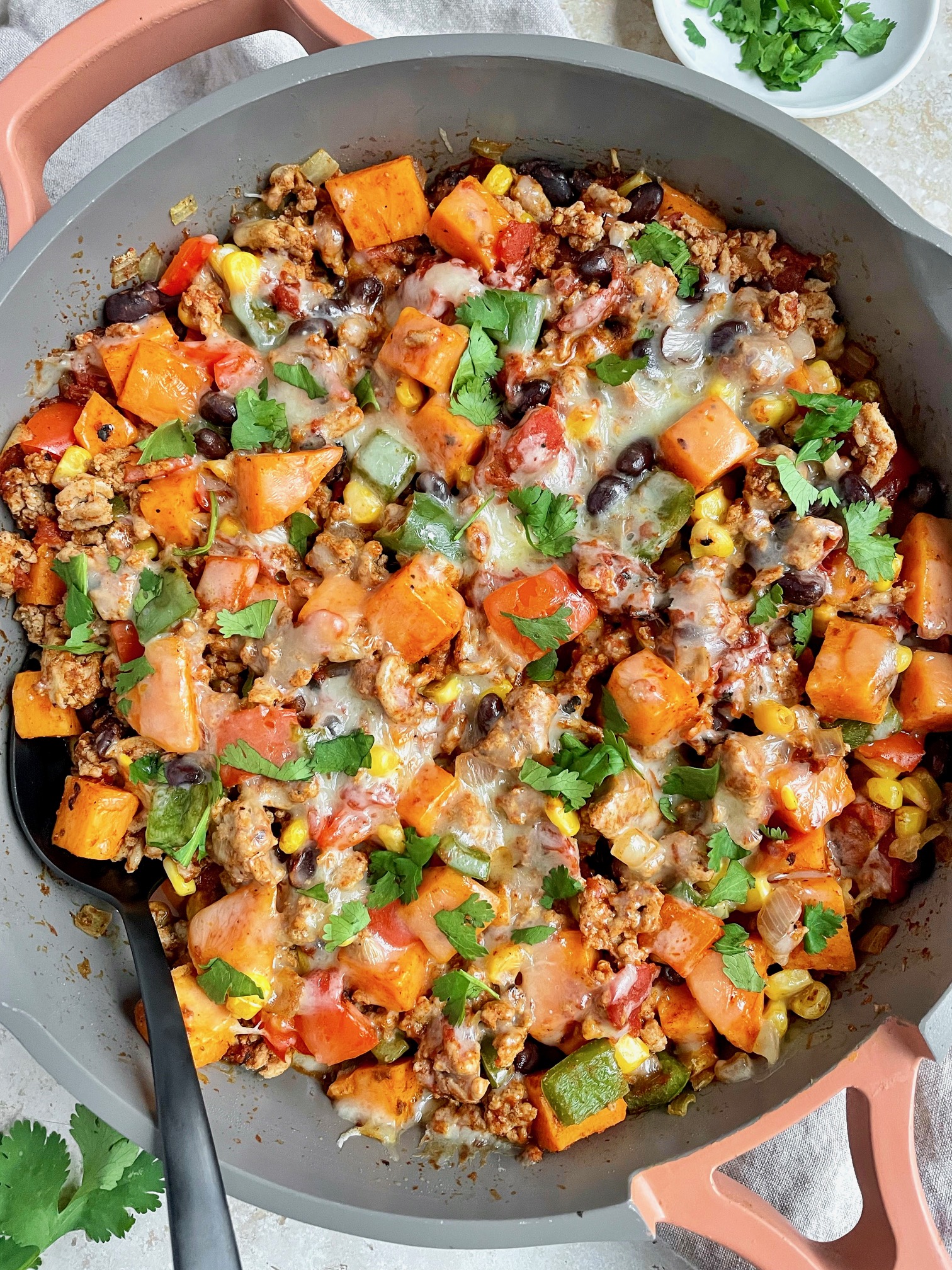 easy ground turkey sweet potato skillet — nutritious one pan meal