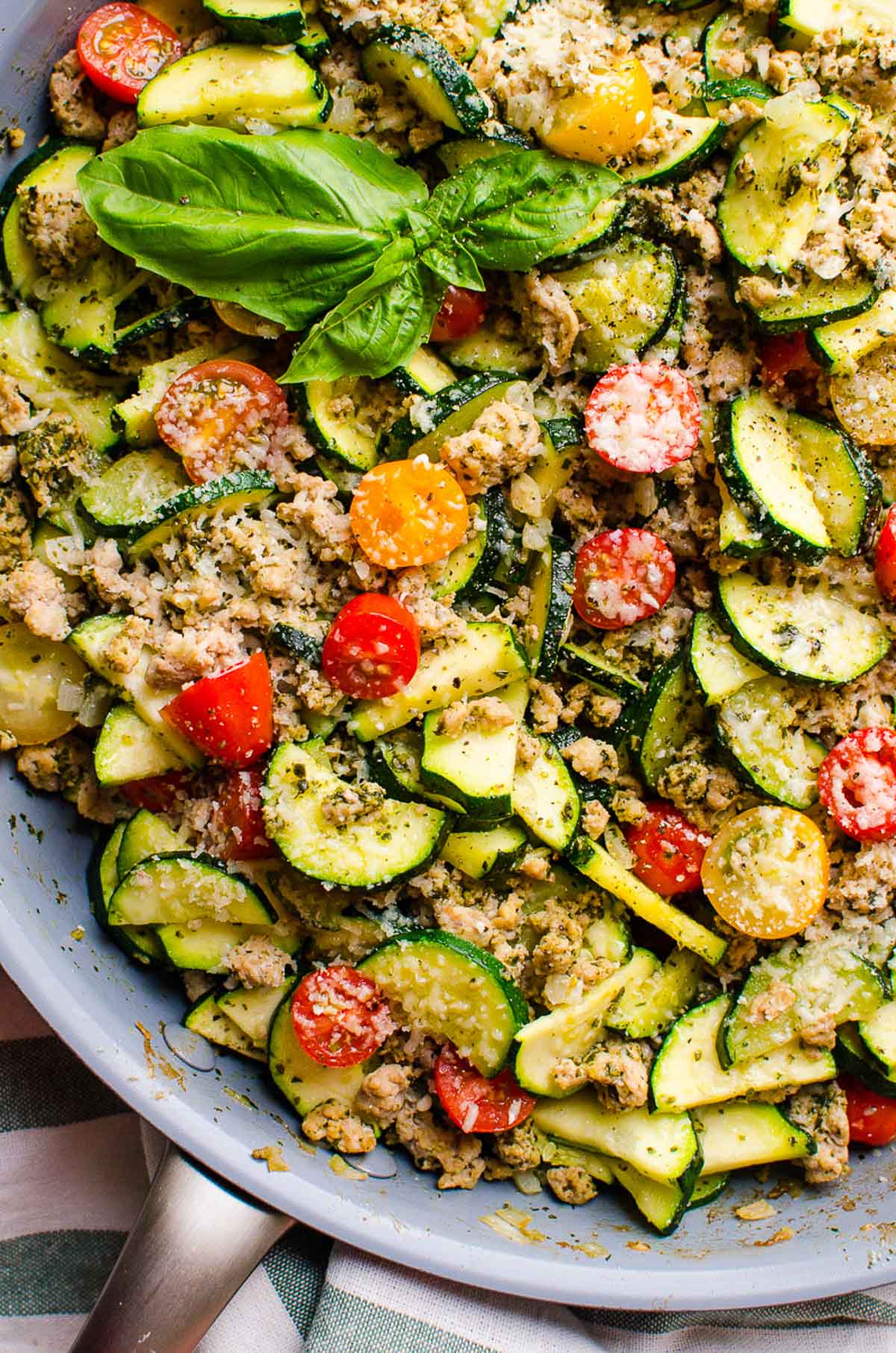 ground turkey & zucchini skillet — easy low carb weeknight delight