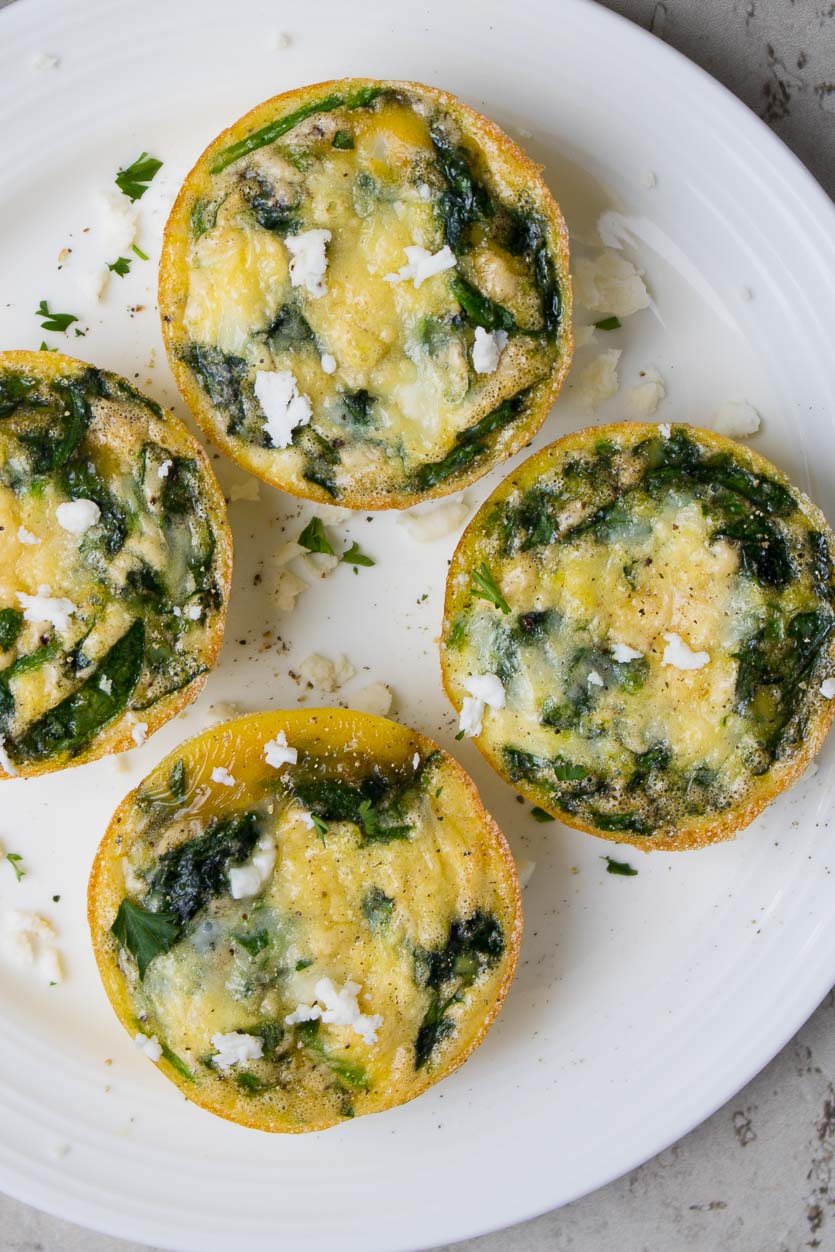 healthy spinach & feta egg muffins — protein packed morning bite