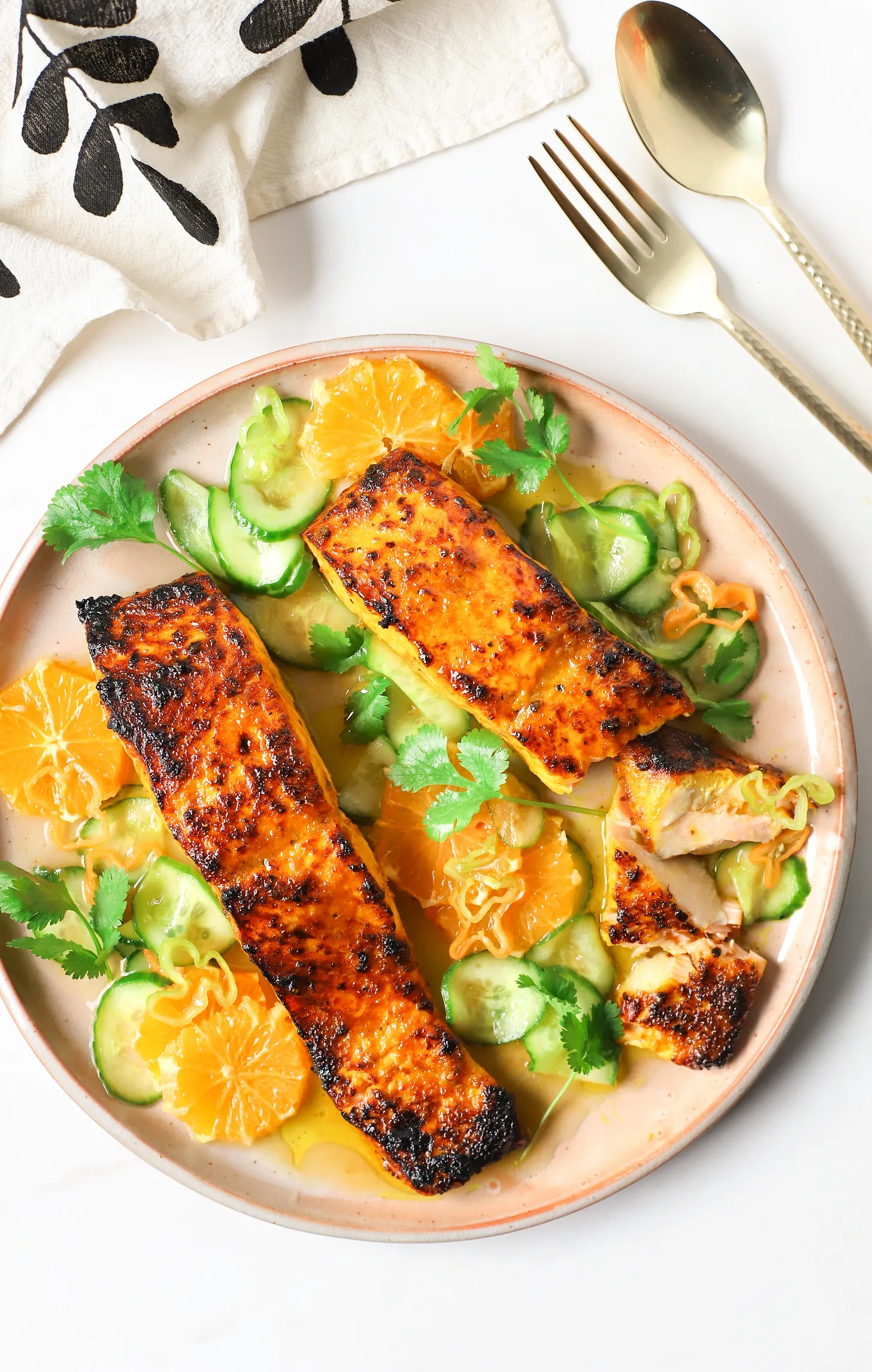 honey ginger turmeric salmon sheet pan — bright, warm & one pan dinner
