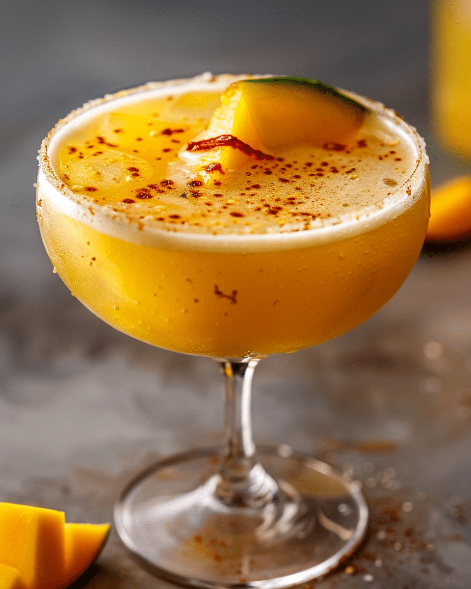 hot honey mango tajín margarita — sweet, spicy & totally refreshing