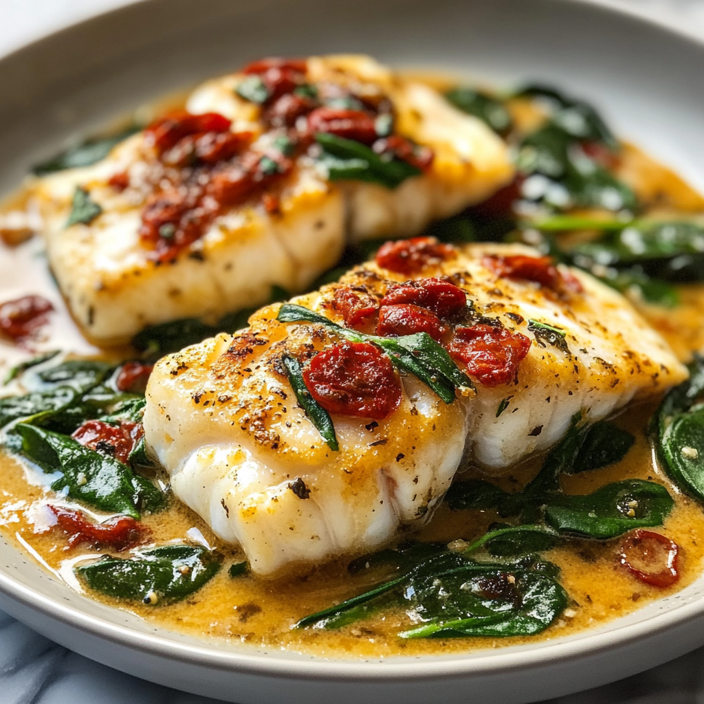 keto tuscan cod — creamy, low carb & flavor packed