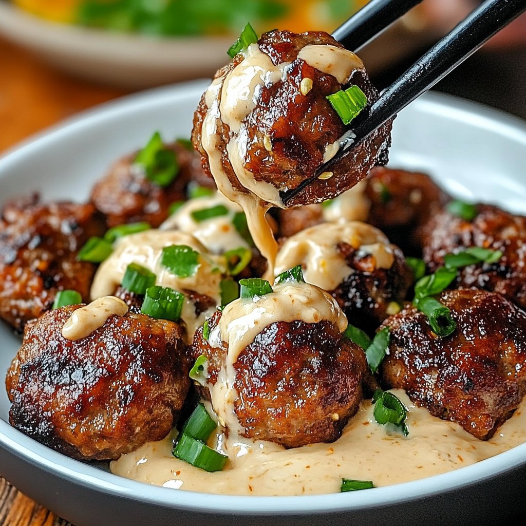 korean bbq meatballs with spicy mayo dip — sweet, savory & bold party bites