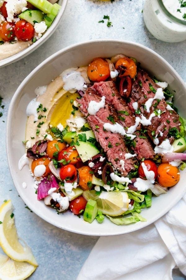 mediterranean steak bowls — easy, healthy & full of flavor