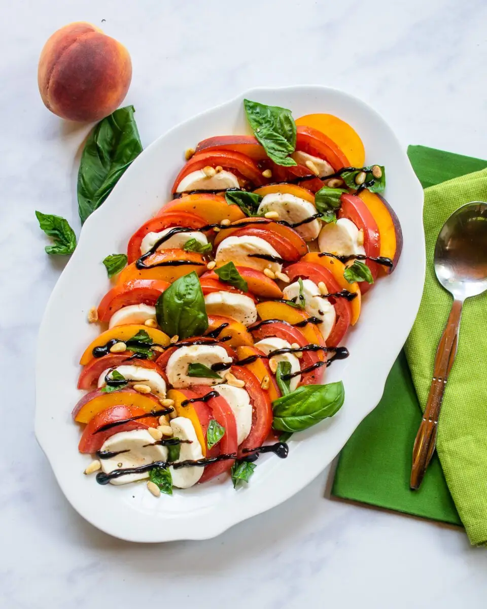 peach caprese salad — juicy, fresh & perfect for summer