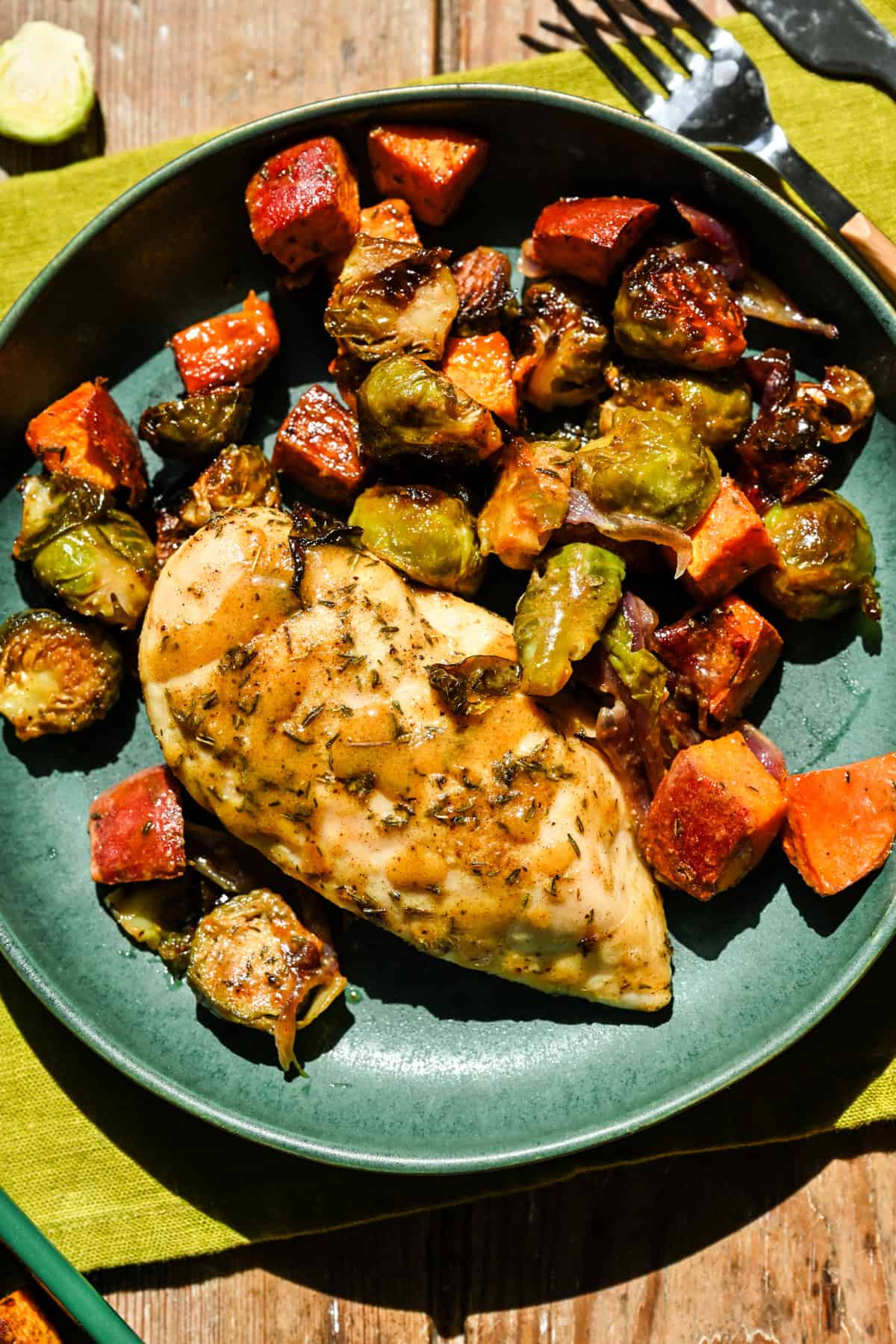 sheet pan maple mustard chicken and fall vegetables 12