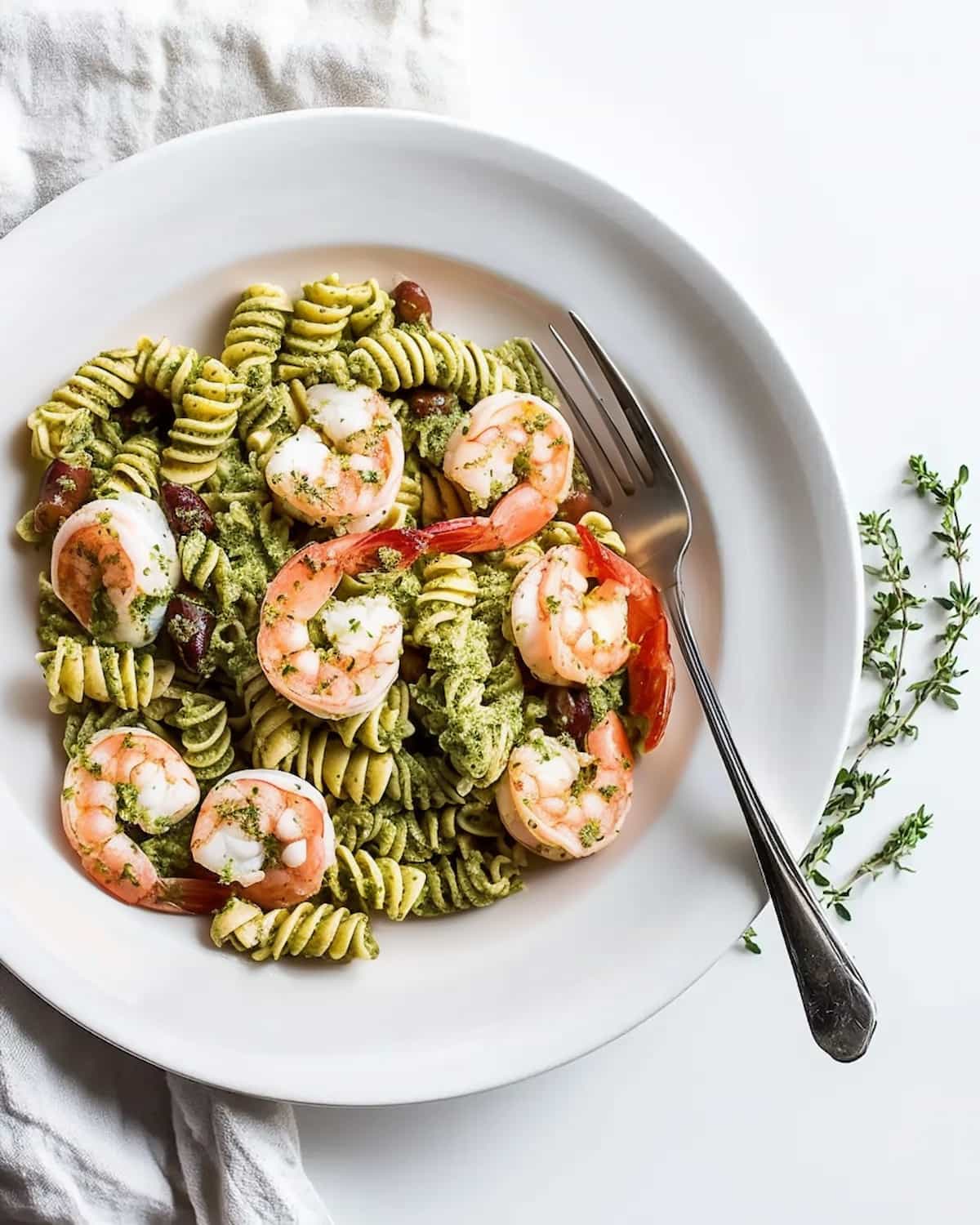 shrimp pesto pasta salad — 30 minute fresh & easy meal