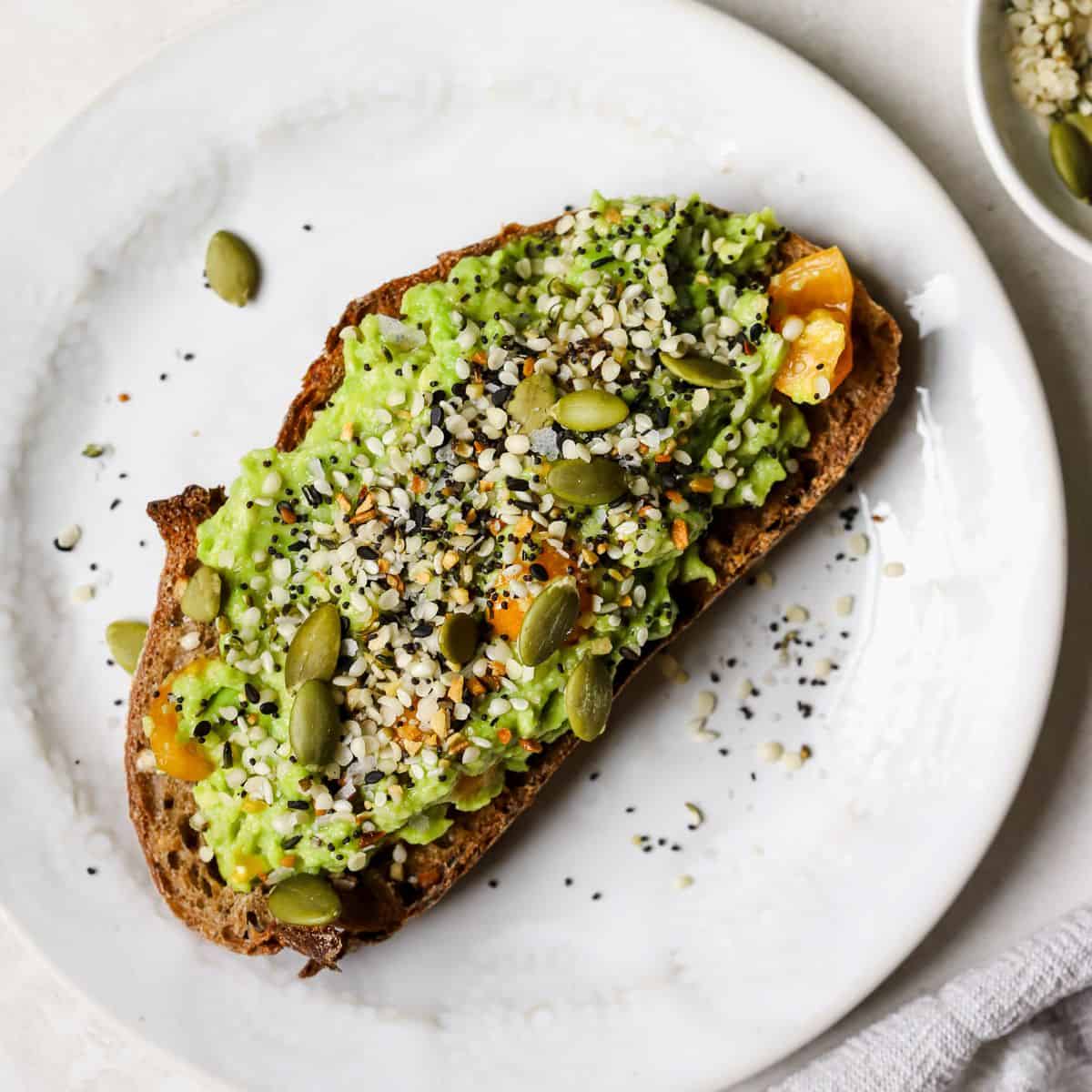 smashed chickpea & avocado toast — crunchy, flavor packed protein toast