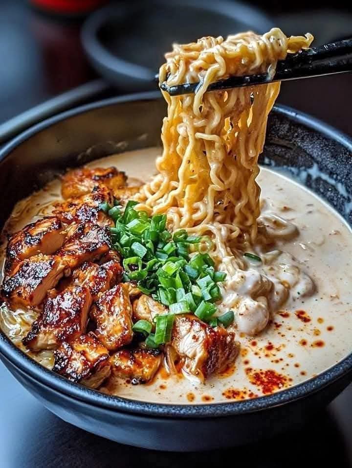 spicy chicken ramen — creamy garlic broth, bold & comforting