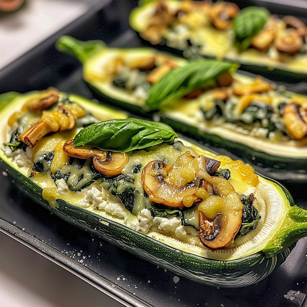 stuffed zucchini with ricotta — healthy, creamy & flavorful veggie delight