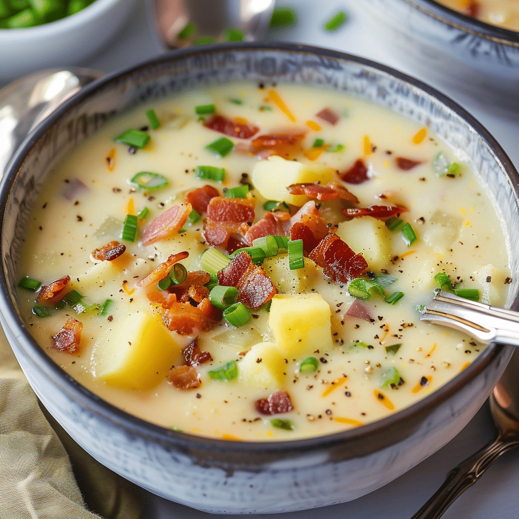the best creamy potato soup — cozy, cheesy & totally satisfying
