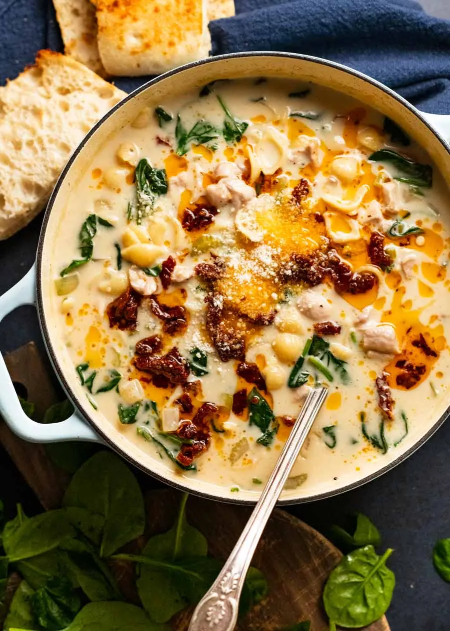tuscan chicken soup — creamy, comforting & so easy to make