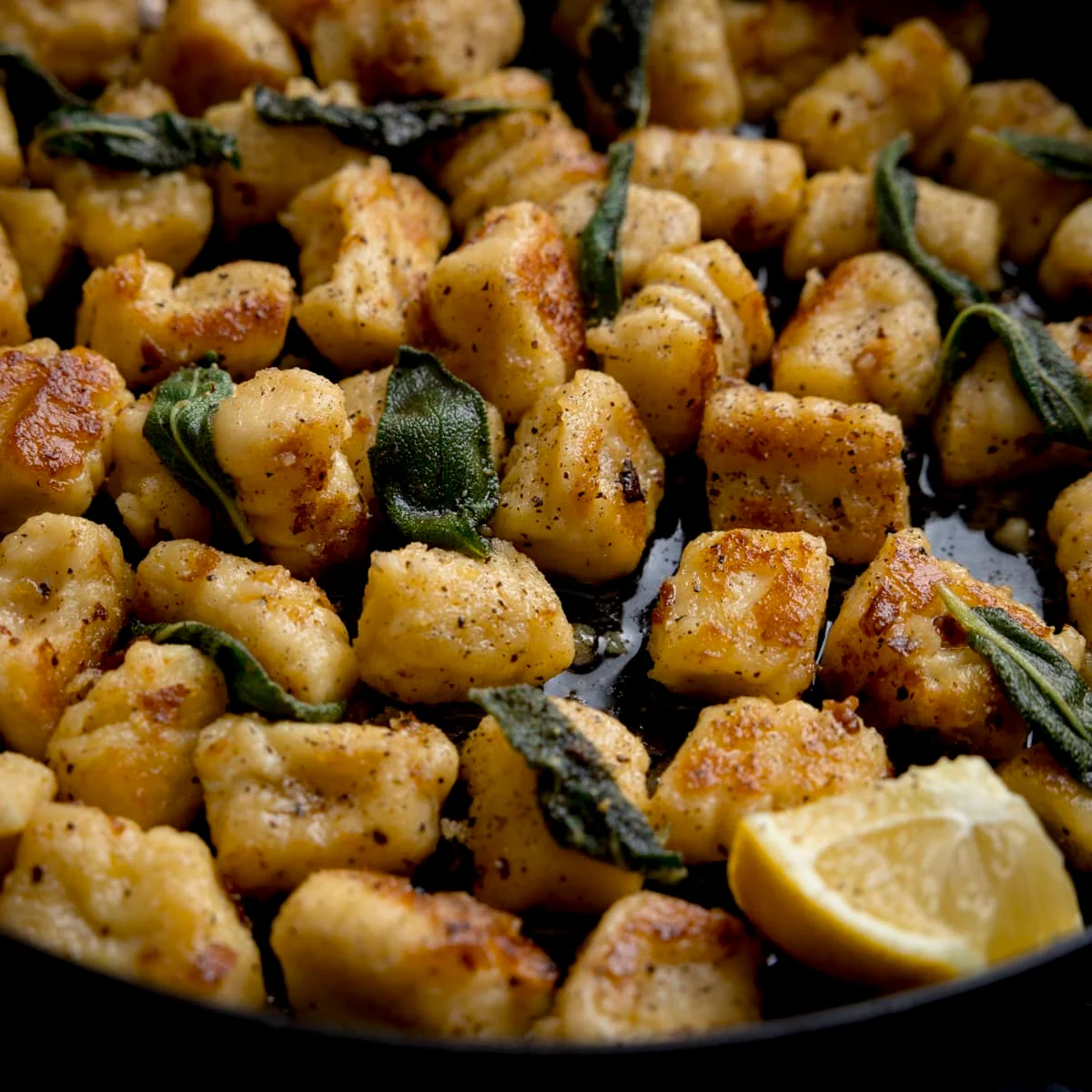 brown butter sage gnocchi — crispy shallots & pillowy potato dumplings