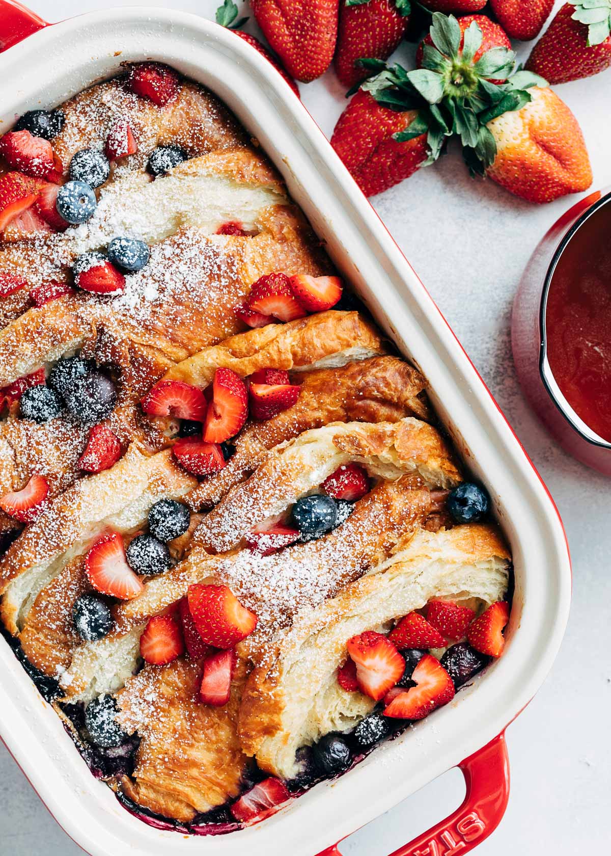 cinnamon brioche french toast bake — warm, buttery & maple drizzled brunch delight