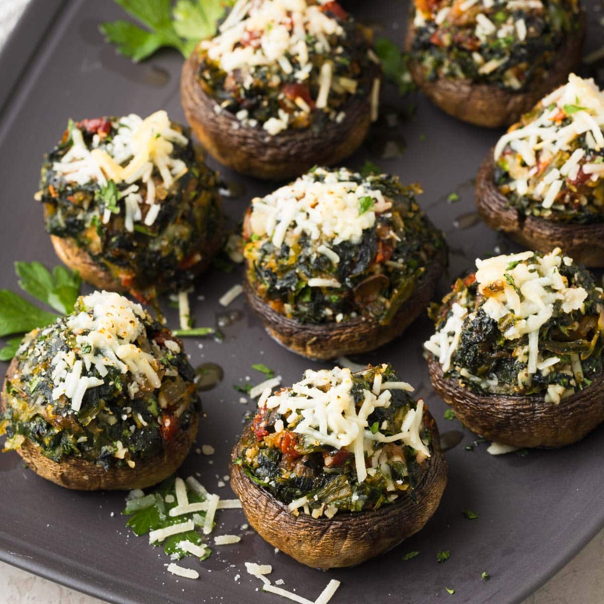 creamy parmesan spinach stuffed mushrooms — elegant & irresistible appetisers