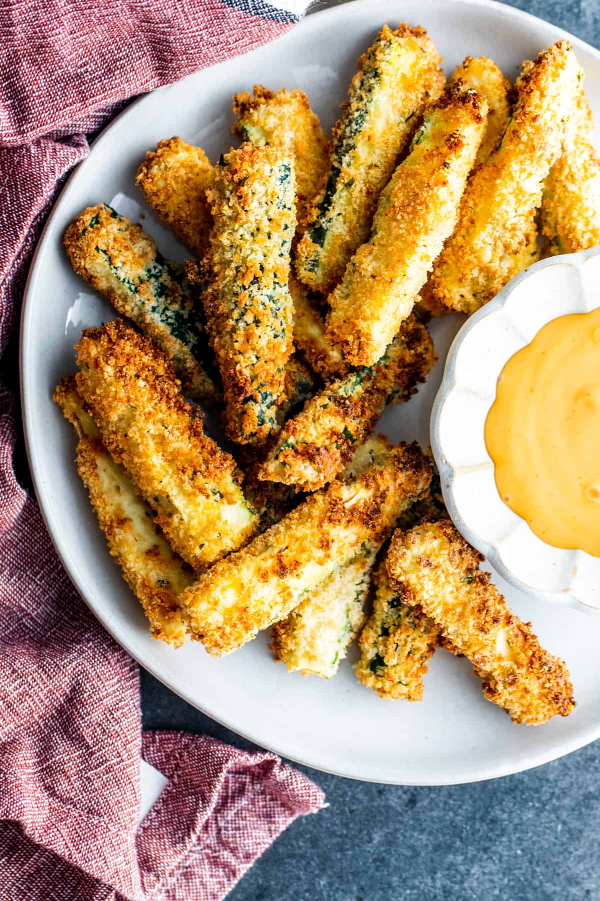 crispy parmesan zucchini fries — air fryer or oven baked snack