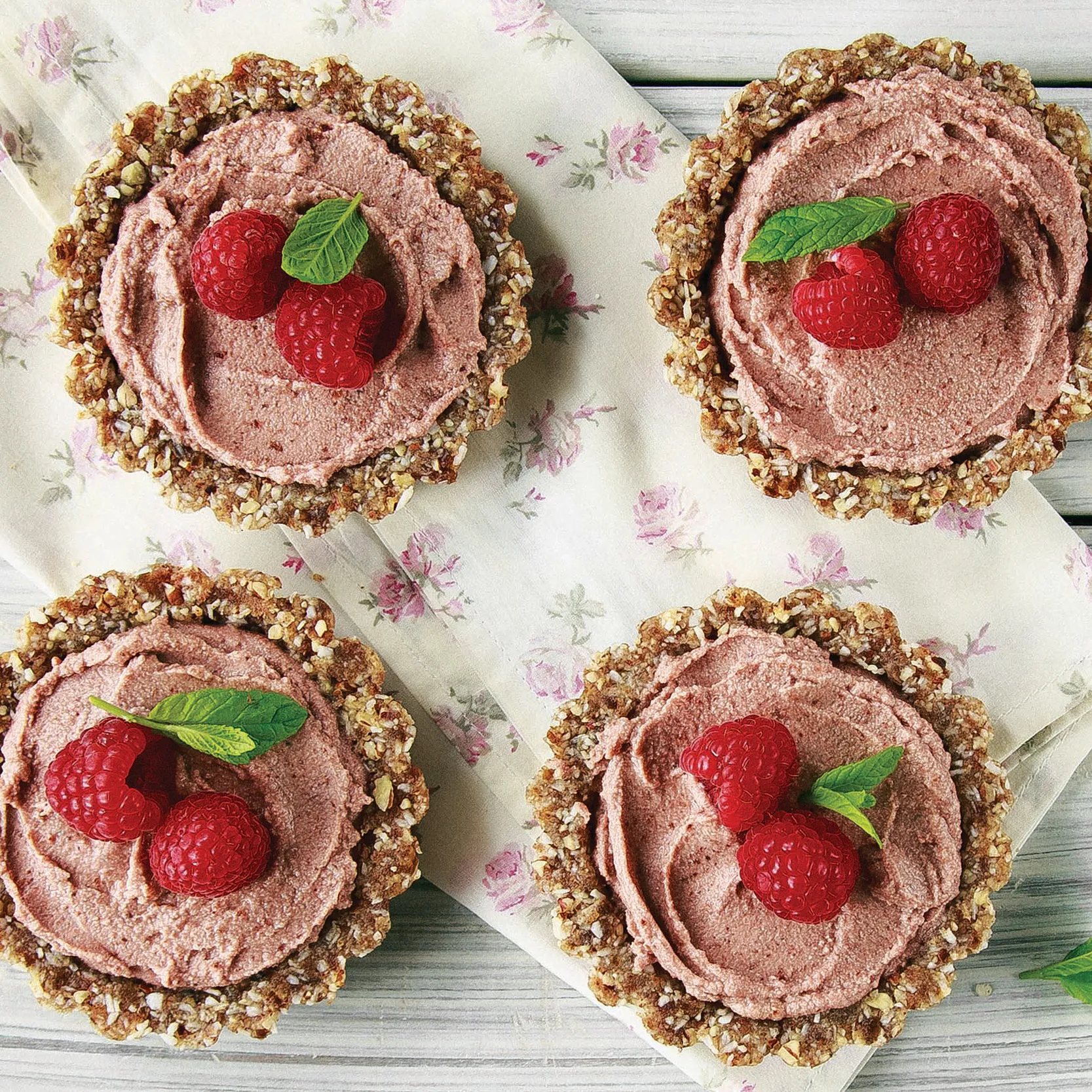 raspberry coconut cream mini tarts — elegant, creamy & berry bright