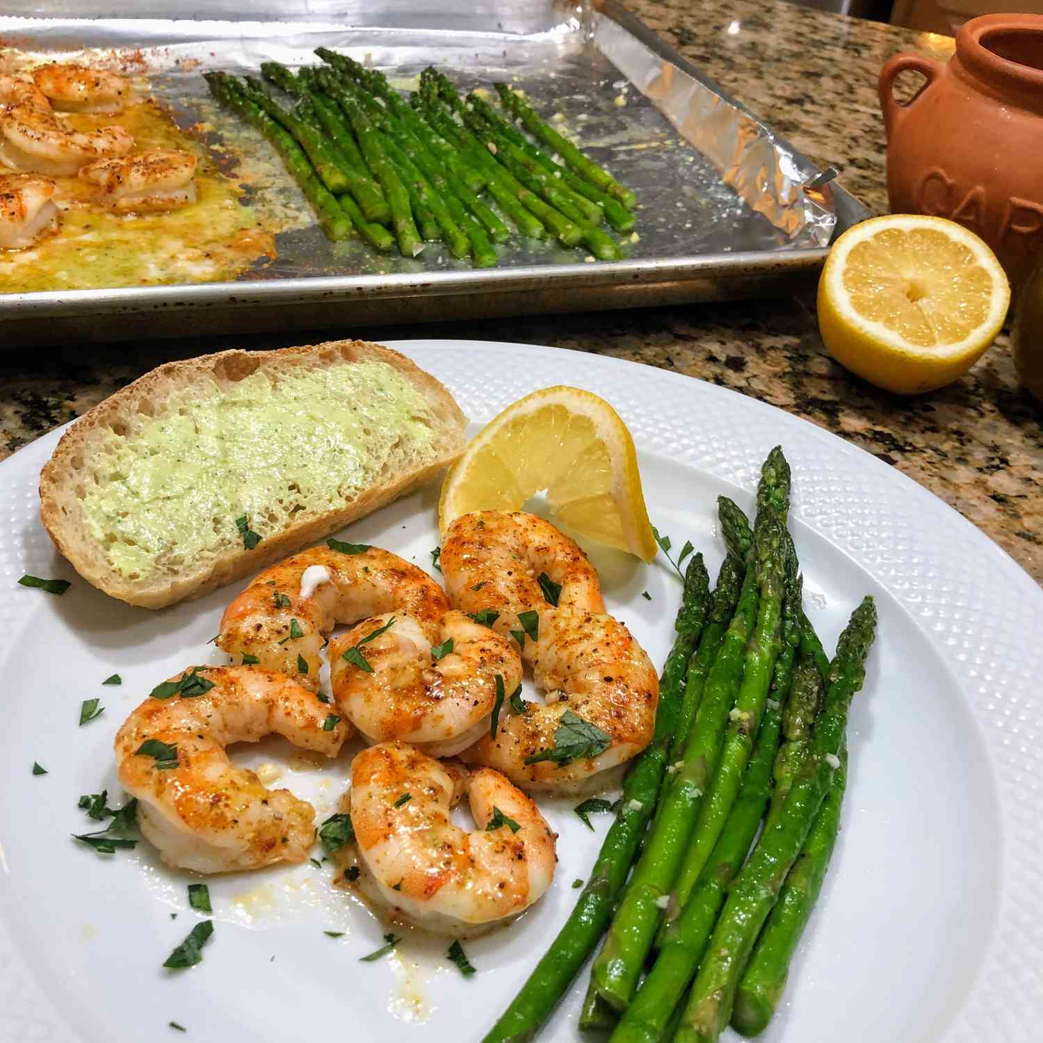 sheet pan lemon herb shrimp & asparagus — bright, easy & gourmet weeknight dinner