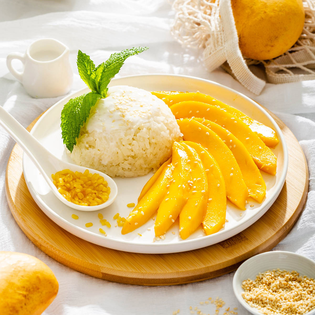 thai mango sticky rice cups — tropical, creamy & share friendly dessert